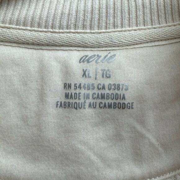 Aerie White Sherpa Fleece Half Zip Pullover - Size XL white - Picture 7 of 9